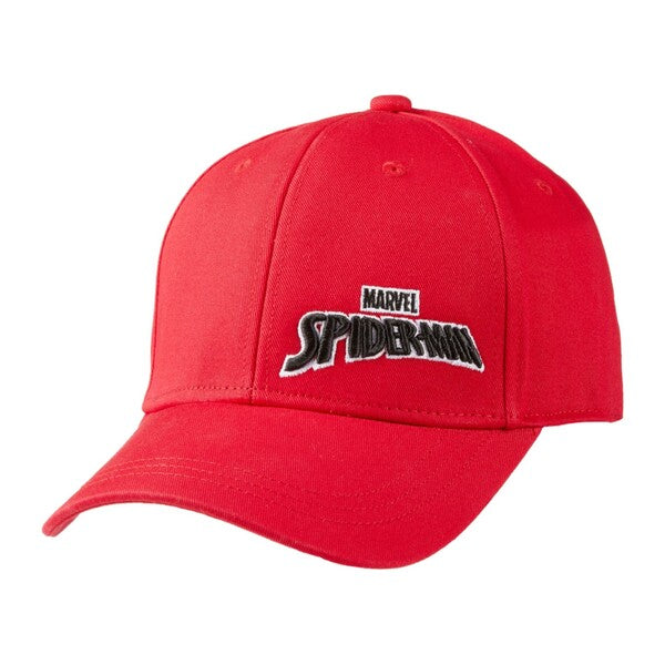 A Volvik Marvel Golf Hat Spider Man Red with the spider-man logo on it.
