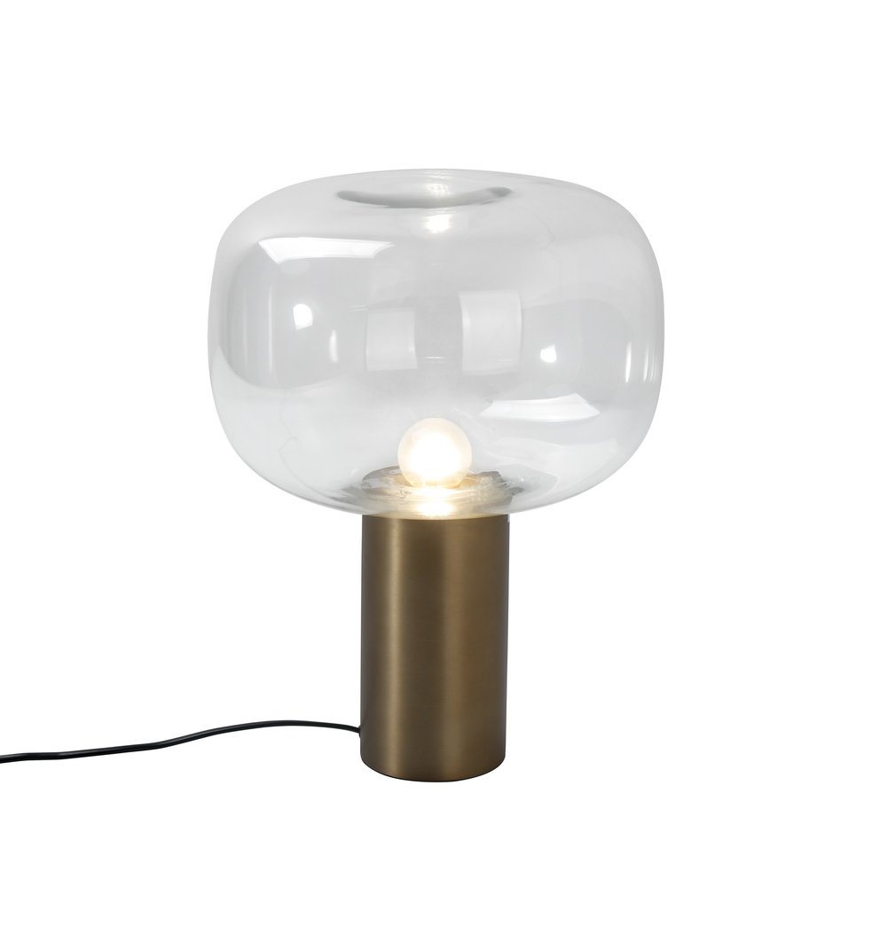 A Noak Table Lamp by ModernMazing with a brass base.