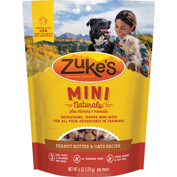 ZUKE D MIN NAT PB OATS 6OZ dog treats.