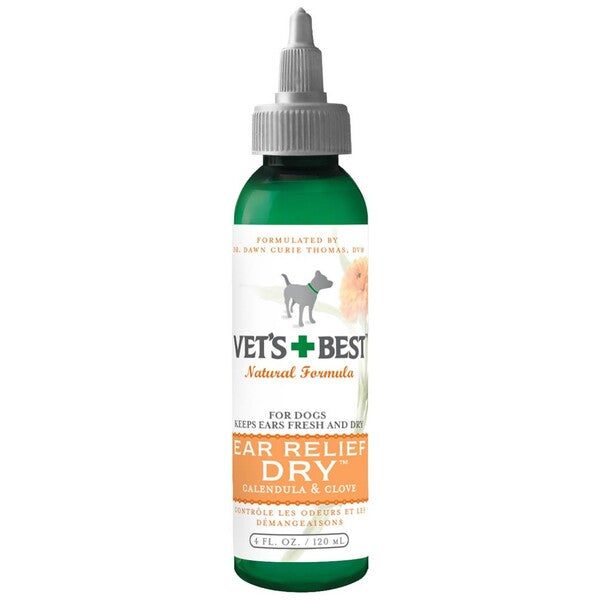 Vet's Best Ear Relief Dry 4 fl. oz flea & tick treatment for dogs.