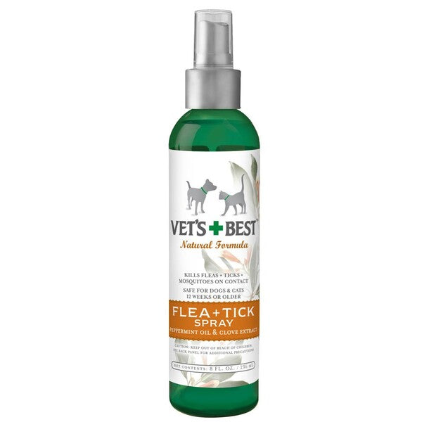Vet's Best Natural Flea and Tick Spray 8 fl. oz hempick spray.
