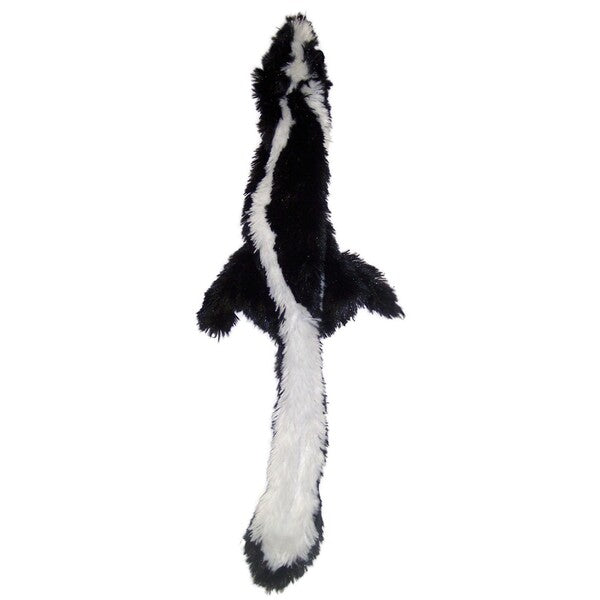 A black and white Spot Skinneeez Forest Series Dog Toy Skunk Regular on a white background.