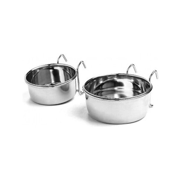 Two Spot Stainless Steel Coop Cup with Wire Hanger Silver 10 oz on a white background.