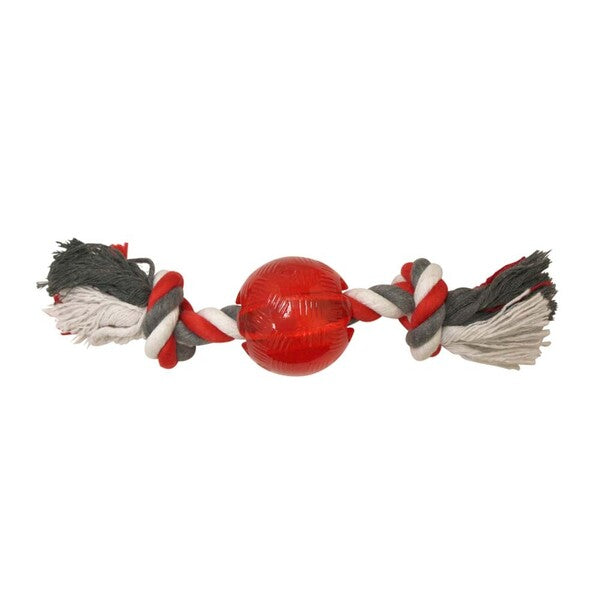 A Spot Play Strong Ball with Rope Dog Toy Rope with Ball Red 2.5 in dog toy.