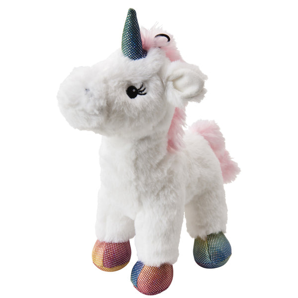 A Spot Luna-Corn Plush Dog Toy Assorted 10in with colorful horns.