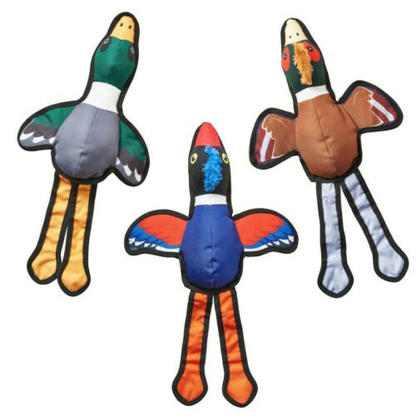 Three Spot Love The Earth Dog Toy Oxford Ducks with different colors.