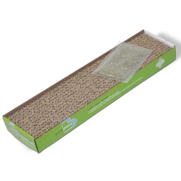 A box of Van Ness Plastics Pureness Single Scratch Pad Scratching Pad Brown cat scratching mats.