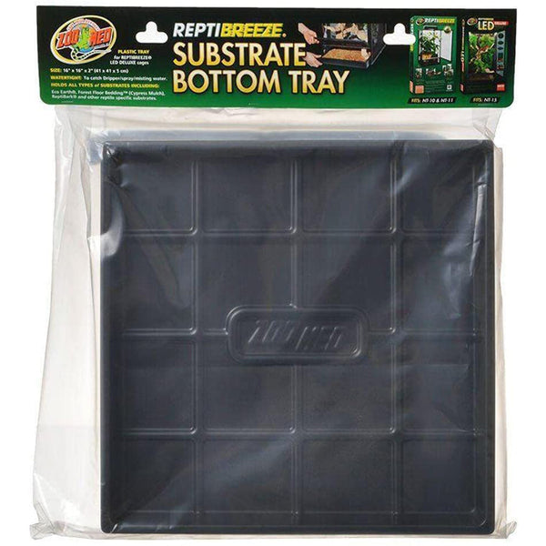 Zoo Med ReptiBreeze Substrate Bottom Tray Black 16 in x 16 in Small Medium - This plastic bottom tray is specifically designed for use with Zoo Med ReptiBreeze Cages. It provides a durable and easy-to-clean surface for your reptile's.