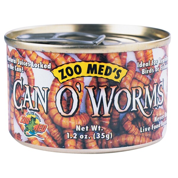 Zoo Med Can O' Worms Reptile Wet Food 1.2 oz in a can.