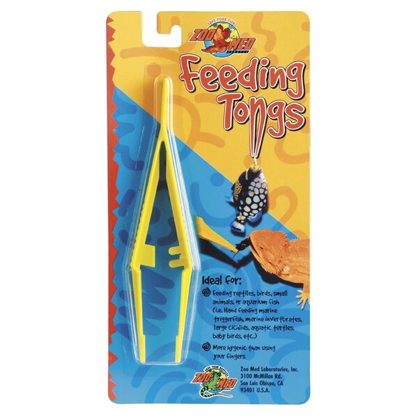 Zoo Med Deluxe High Quality Feeding Tongs Yellow 6 in for frogs and lizards.