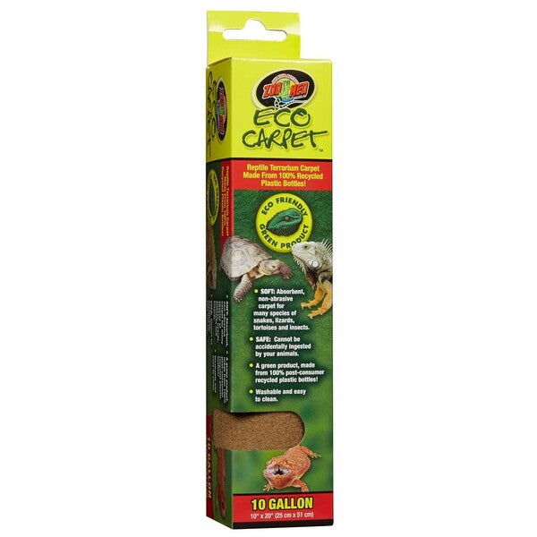 A package of soft and safe Zoo Med Eco Carpet Reptile Terrarium Carpet Tan 10 Gallon, 10Inches X 20Inches bananas in a box.