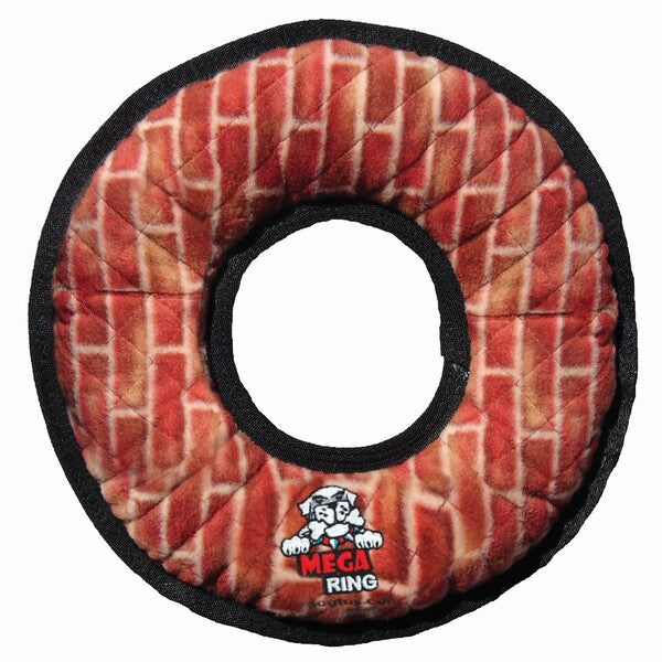 Tuffy Mega Ring Extremely Dog Toy Red 2 in x 13 in x 13 in dog toy.