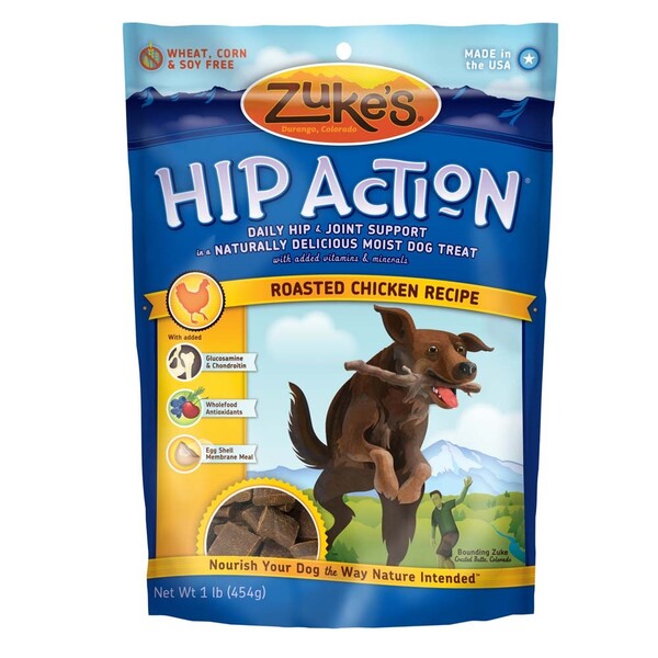 ZUKE D HIP ACTN CKN 1# dog treats.