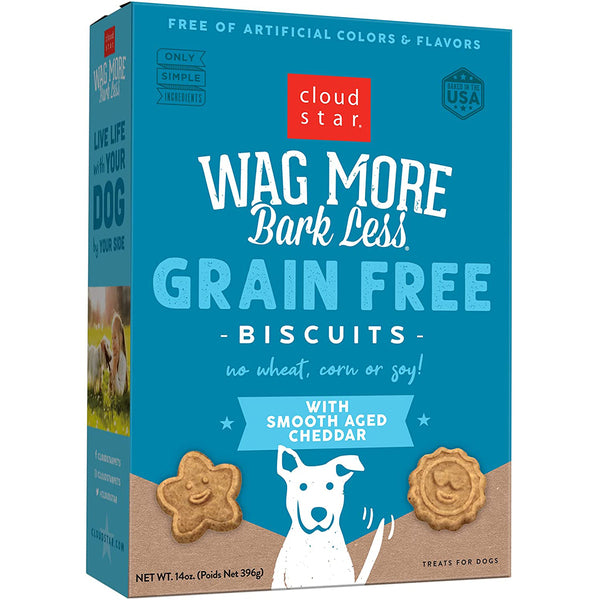 WAGMR D CRNCHY GF CHDR 14OZ grain free biscuits.