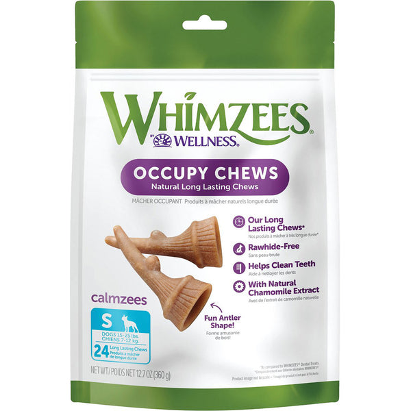 WHIMZ D OCCUPY VAL BG SM 12.7OZ are chews for dogs produced by Whimzee's.