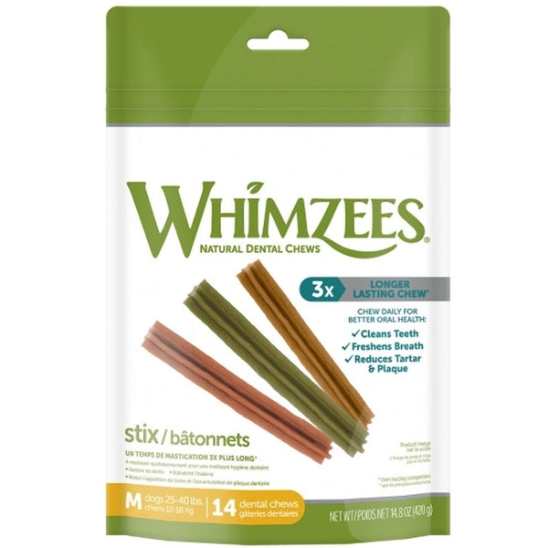 WHIMZ D STIX MD 14.8OZ dog chews in a package.