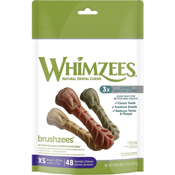 WHIMZ D BRSHZEE DAILY PK XSM dog treats in a package.