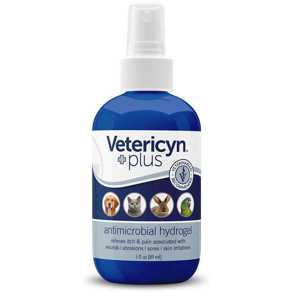 A bottle of Vetericyn Antimicrobial Hydrogel 3 fl. oz on a white background.