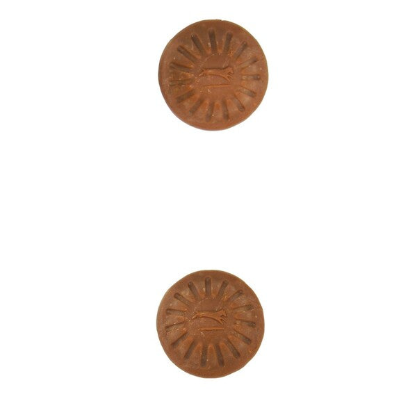 A pair of Starmark Everlasting Treat Liver Medium 1ea/3.6 oz, MD buttons on a white background.