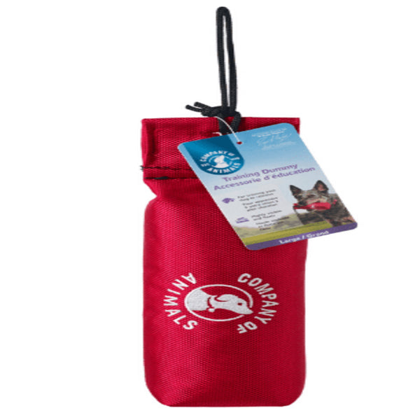 A red TCOA D CLIX TRAIN DUMMY CNVS MD with a tag attached to it.