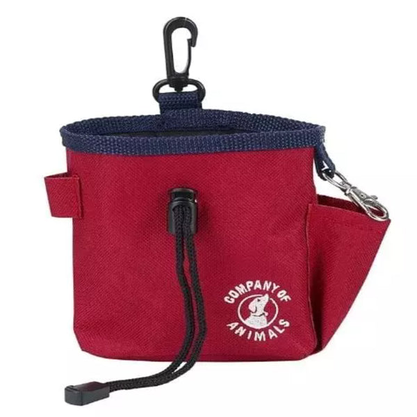 A small TCOA D CLIX TRT BG RD pouch with a handle on it.