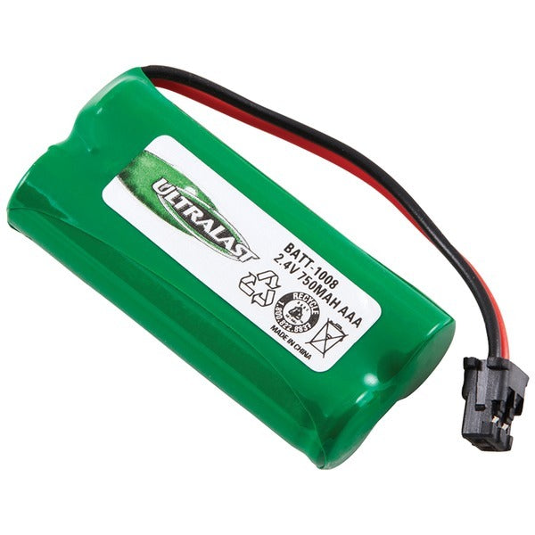 A green Ultralast BATT-1008 Rechargeable Replacement Battery on a white background.