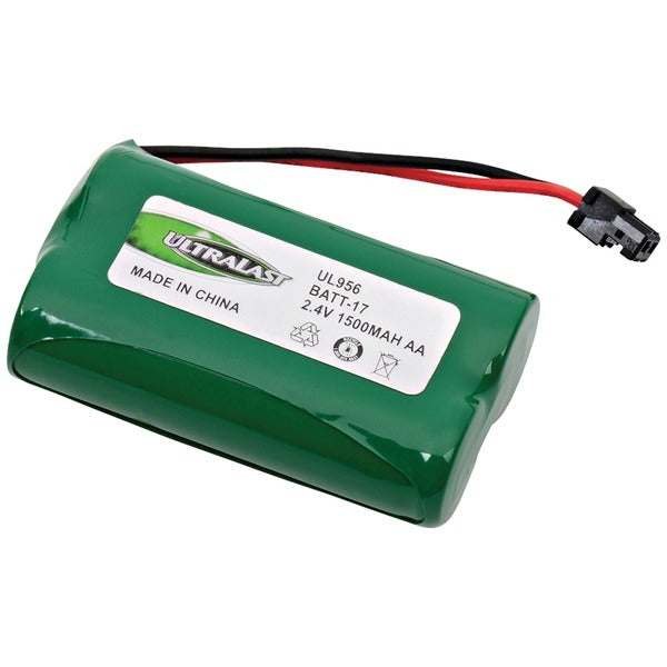 An Ultralast BATT-17 BATT-17 rechargeable replacement battery with a red wire attached to it.