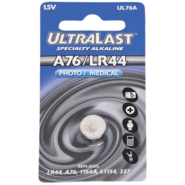 The Ultralast UL76A UL76A Alkaline Photo/Medical Button Cell Battery provides long life for your devices.