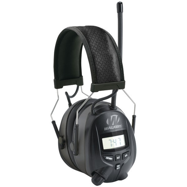 This pair of Walker's Game Ear GWP-RDOM Digital AM/FM Radio Muffs combines noise reduction rating with a digital AM/FM radio muff.