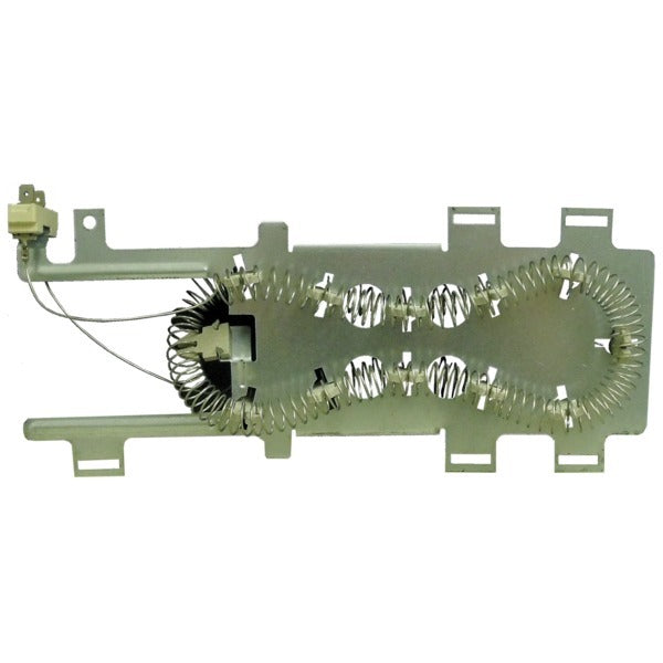 A Supco DE4771 Dryer Heater Element for Whirlpool 8544771 with a spring attached to it.