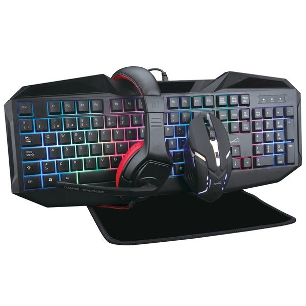 The Supersonic SC-440GK 4-in-1 RGB Gaming Kit includes a USB gaming keyboard along with a mouse and headphones.