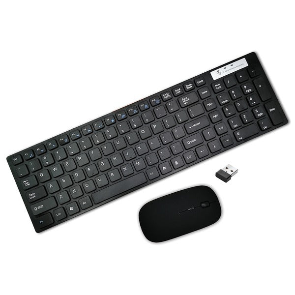 A Supersonic SC-530KBM 2.4 GHz Slim Wireless Keyboard/Mouse Combo, with a sleek black design.