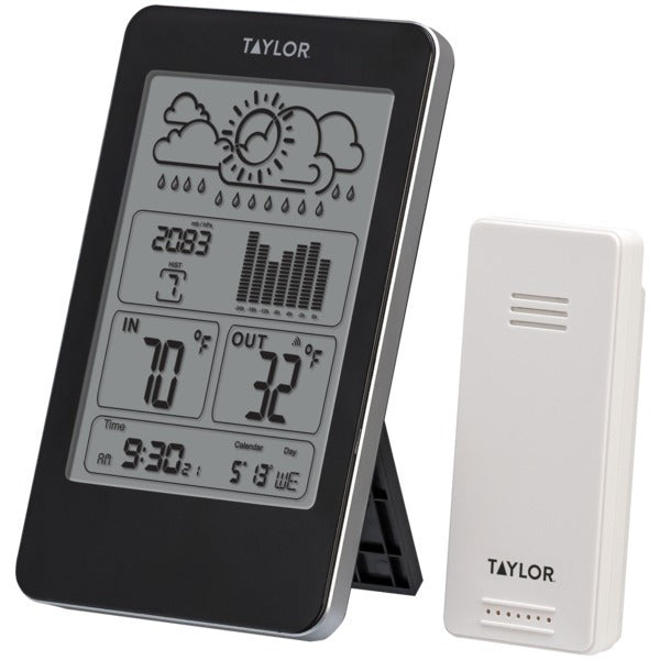Taylor Precision Products 1733 Indoor/Outdoor Digital Thermometer with Barometer & Timer weather station with remote control.