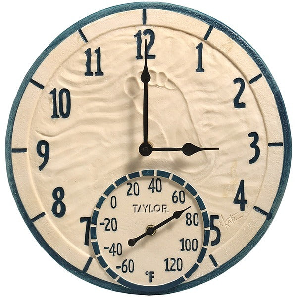 Taylor Precision Products 91501T 14" Poly Resin Clock with Thermometer (By the Sea) taylor taylor taylor taylor taylor taylor.