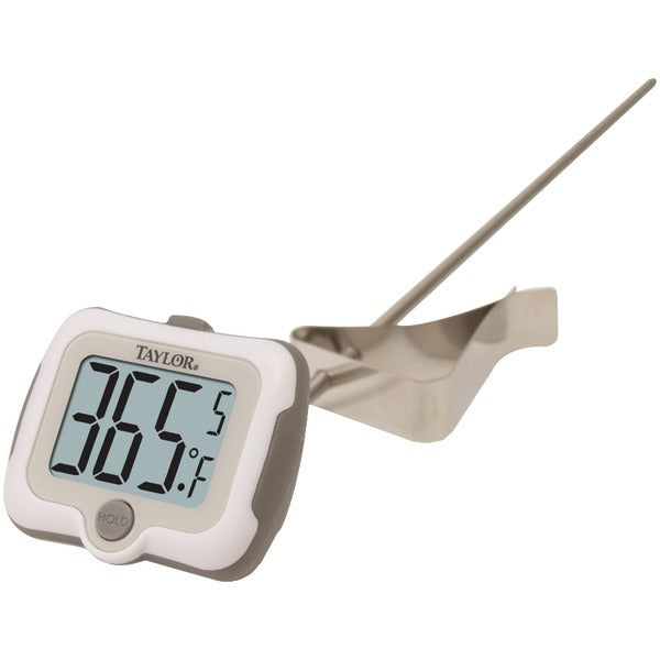 A Taylor Precision Products 9839-15 Adjustable-Head Digital Candy Thermometer on a white background.