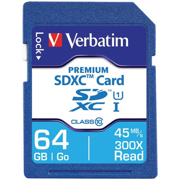 Verbatim 44024 Class 10 Premium SDXC Card (64GB) with 64GB capacity.