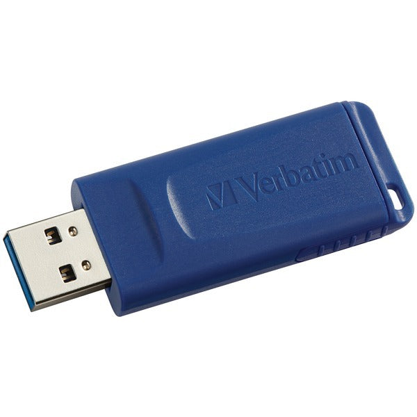 A capless blue Verbatim 97088 USB Flash Drive (8 GB) on a white background.