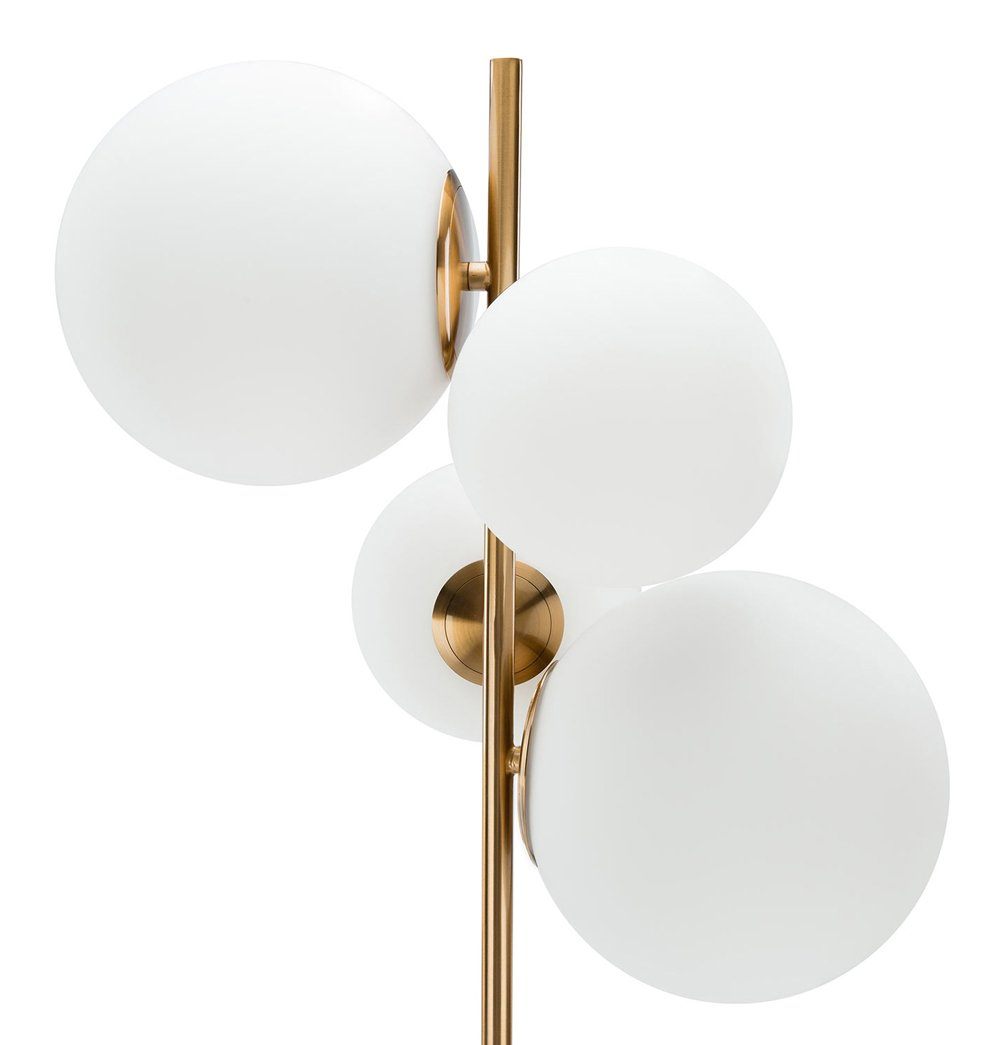 A Soili Marble Floor Lamp by ModernMazing with three spheres and a gold base.