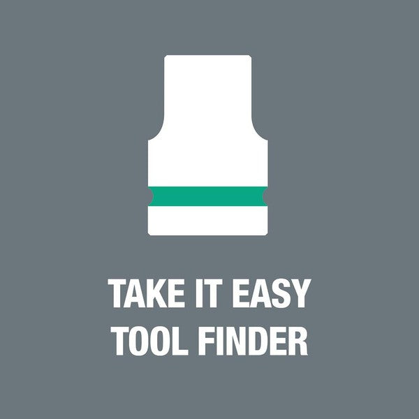 A Wera 1/4" Metric Sockets - On Storage Belt (9 Piece) in a black holder.