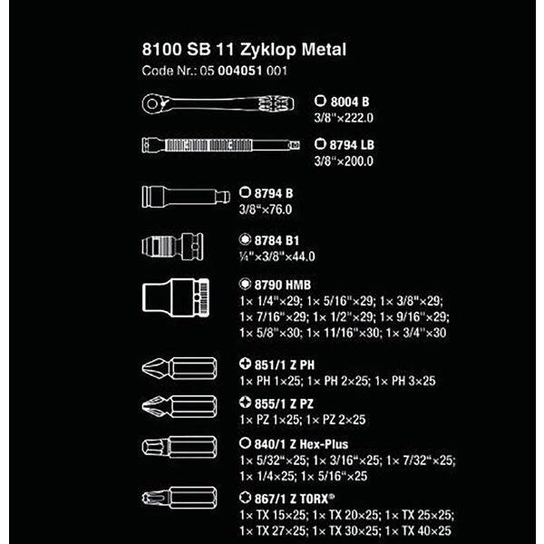 Wera SAE 3/8 Drive Switch Ratchet Set (29-Piece Set)