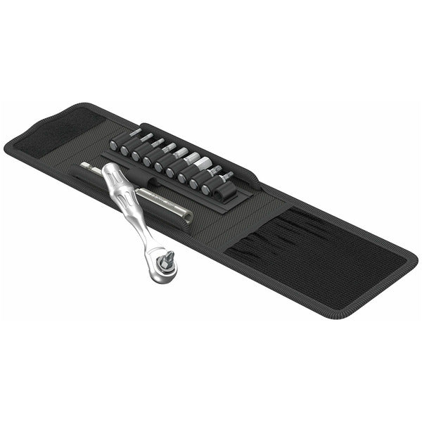 A black Wera Tool set for Bicycles/E-bikes - 12 Piece tray with a set of tools on it.