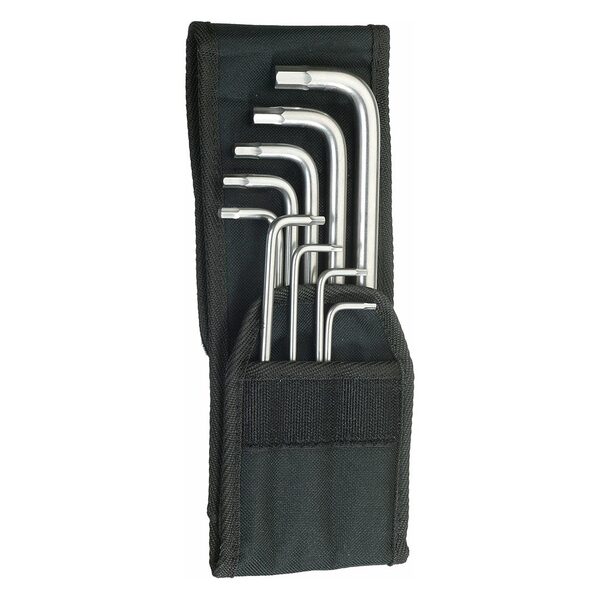 A Wera SAE (Imperial) Stainless Steel L-Key Set (9 Piece Set) in a pouch.