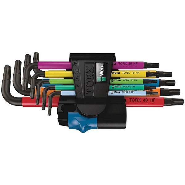 A set of Wera TORX L-Key Wrenches (9-Piece), featuring a colour coding system for easy identification and corrosion protection.