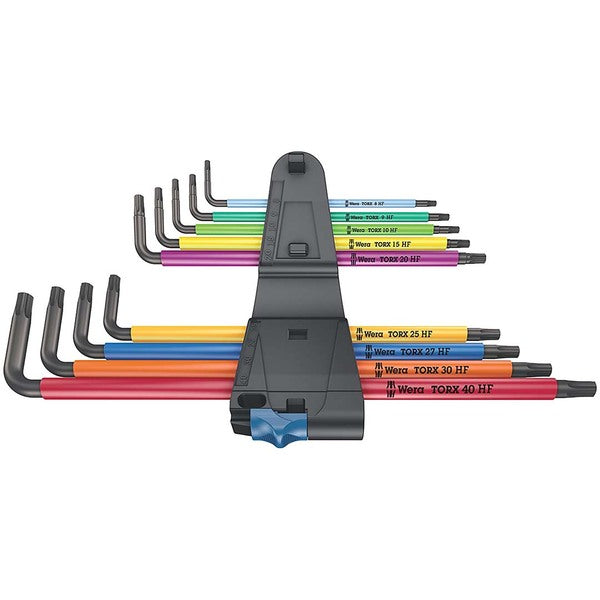 A set of Wera TORX L-Key Wrenches (9-Piece), featuring a colour coding system for easy identification and corrosion protection.