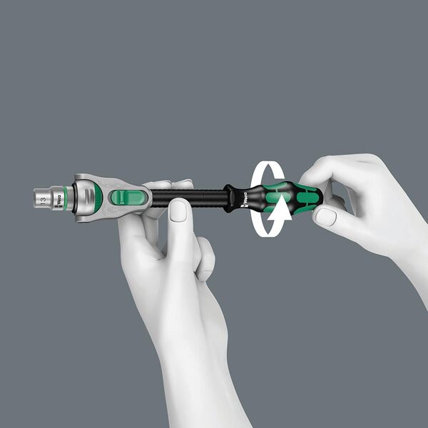 A black case containing the Wera Metric 1/4 Drive Speed Ratchet Set (26-Piece Set) of screwdrivers.