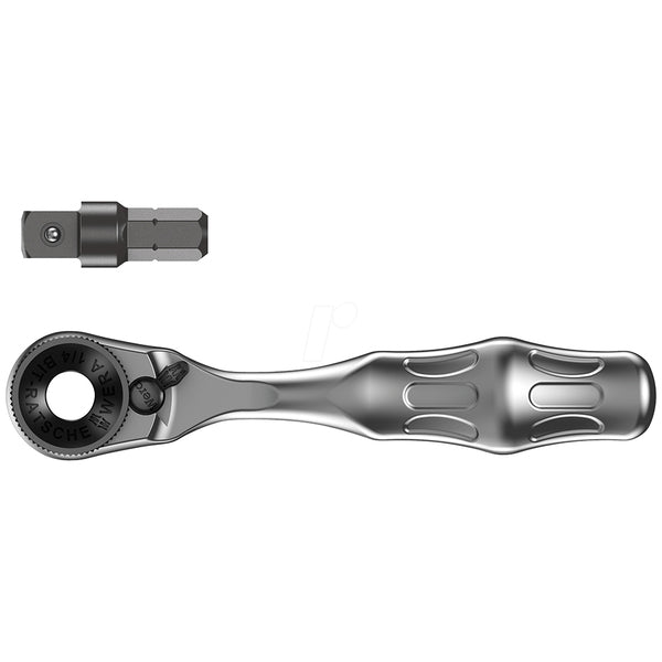 A pair of Wera Zyklop Mini 1/4 Bit Ratchets on a white background.