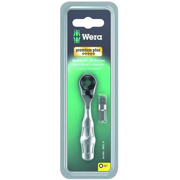A pair of Wera Zyklop Mini 1/4 Bit Ratchets on a white background.