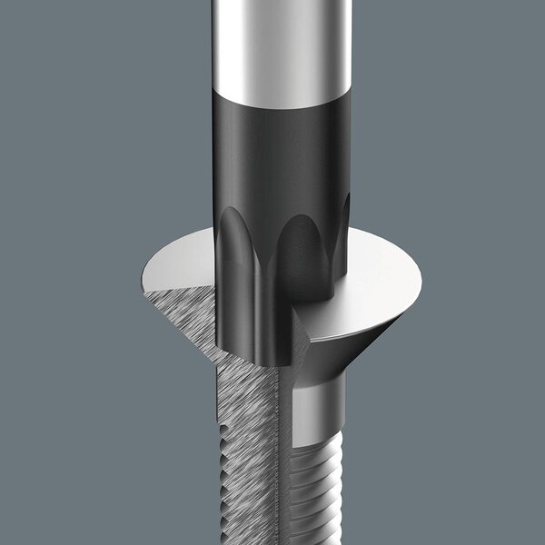 A Wera KRAFTFORM Screwdriver Set with Racks (16-Piece Set) in a holder.