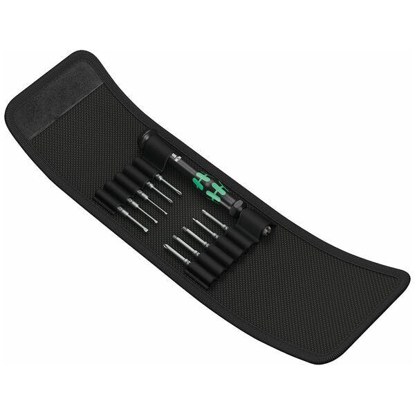 A black case with the Wera Micro Screwdriver Bit Set (11-Piece Set) on it.