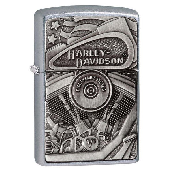 Zippo Harley-Davidson Street Chrome Motor Flag windproof lighter.